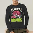 Teachers Love Brains Skeleton Halloween Teacher Funny Men's Long Sleeve T-Shirt, funny gift Teachers Love Brains Skeleton Halloween Teacher Funny Men's Long Sleeve T-Shirt, funny gift