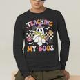 Teaching My Boos Ghost Teacher Cute Groovy Halloween Teacher Men's Long Sleeve T-Shirt, funny gift