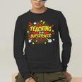 Teaching Is My Superpower Retro Comic Teacher Men's Long Sleeve T-Shirt, funny gift