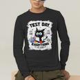 Test Day Stressed Cat Teacher Student Kids Testing Day Men's Long Sleeve T-Shirt, funny gift