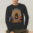 Thankful For My 5th Grade Turkeys Thanksgiving Teacher Men's Long Sleeve T-Shirt, funny gift