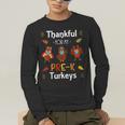 Thankful For My Prek Turkeys In Masks Thanksgiving Teacher For Men Women Men's Long Sleeve T-Shirt, funny gift