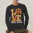 Thanksgiving Love First Grade Teacher Turkey Autumn Fall For Men Women Girls Kids Men's Long Sleeve T-Shirt, funny gift