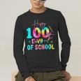 Tie Dye Happy 100th Day Of School Teacher Student 100 Days Men's Long Sleeve T-Shirt, funny gift