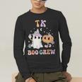 TK Boo Crew Retro Groovy Halloween Floral Ghost TK Teacher Men Women Kids Men's Long Sleeve T-Shirt, funny gift TK Boo Crew Retro Groovy Halloween Floral Ghost TK Teacher Men Women Kids Men's Long Sleeve T-Shirt, funny gift