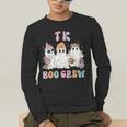 TK Boo Crew Retro Groovy Halloween Floral Ghost TK Teacher Men's Long Sleeve T-Shirt, funny gift TK Boo Crew Retro Groovy Halloween Floral Ghost TK Teacher Men's Long Sleeve T-Shirt, funny gift