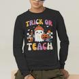 Trick Or Teach Ghost Teacher School Halloween Men Women Men's Long Sleeve T-Shirt, funny gift