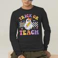 Trick Or Teach Groovy Halloween Teachers Men's Long Sleeve T-Shirt, funny gift Trick Or Teach Groovy Halloween Teachers Men's Long Sleeve T-Shirt, funny gift