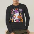 Trick Or Teach Groovy Teacher Ghost Halloween Teacher Men's Long Sleeve T-Shirt, funny gift Trick Or Teach Groovy Teacher Ghost Halloween Teacher Men's Long Sleeve T-Shirt, funny gift