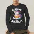 Unicorn Teacher Reading Is Magical Book Men's Long Sleeve T-Shirt, funny gift