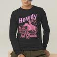 Vintage Howdy First Grade Cowgirl Teacher Western School Men's Long Sleeve T-Shirt, funny gift