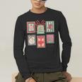 Vintage Preppy Very Merry Teacher Santa Stamps Christmas Men's Long Sleeve T-Shirt, funny gift Vintage Preppy Very Merry Teacher Santa Stamps Christmas Men's Long Sleeve T-Shirt, funny gift