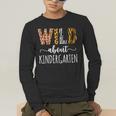 Wild About Kindergarten Teacher Leopard Print Men's Long Sleeve T-Shirt, funny gift Wild About Kindergarten Teacher Leopard Print Men's Long Sleeve T-Shirt, funny gift
