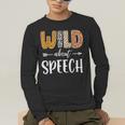Wild About Speech SLP Leopard Teacher Back To School Kids Men's Long Sleeve T-Shirt, funny gift Wild About Speech SLP Leopard Teacher Back To School Kids Men's Long Sleeve T-Shirt, funny gift