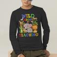 Wild About Teaching Safari Jungle School Teacher Men's Long Sleeve T-Shirt, funny gift