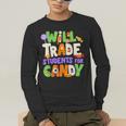 Will Trade Students For Candy Teacher Cute Halloween Costume Men's Long Sleeve T-Shirt, funny gift Will Trade Students For Candy Teacher Cute Halloween Costume Men's Long Sleeve T-Shirt, funny gift