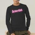 Women Retro Pink Scientist Science Teacher Back To School Men's Long Sleeve T-Shirt, funny gift