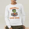 Cute Halloween Teacher Librarian Frankenstein Reading Books Men's Long Sleeve T-Shirt, funny gift Cute Halloween Teacher Librarian Frankenstein Reading Books Men's Long Sleeve T-Shirt, funny gift
