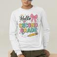 Cute Hello Second Grade Back To School Coquette Teacher Girl Men's Long Sleeve T-Shirt, funny gift