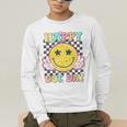 Happy Dot Day Hippie Flowers Smile Face Groovy Teacher Kids Men's Long Sleeve T-Shirt, funny gift Happy Dot Day Hippie Flowers Smile Face Groovy Teacher Kids Men's Long Sleeve T-Shirt, funny gift
