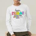 Happy Friyay Teacher School Friday Weekend Vibes Men's Long Sleeve T-Shirt, funny gift Happy Friyay Teacher School Friday Weekend Vibes Men's Long Sleeve T-Shirt, funny gift
