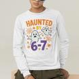 Haunted 67 Ghost Math Teacher Halloween Costume Math Pun Men's Long Sleeve T-Shirt, funny gift