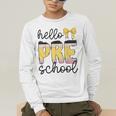 Hello Pre-K Preschool Back To School First Day Teacher Kids Men's Long Sleeve T-Shirt, funny gift