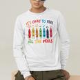 Its Okay To Feel All The Feels Mood Color Crayons Teacher Men's Long Sleeve T-Shirt, funny gift Its Okay To Feel All The Feels Mood Color Crayons Teacher Men's Long Sleeve T-Shirt, funny gift
