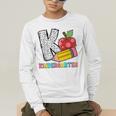 K Is For Kindergarten Teacher Pencil Apple Back To School Men's Long Sleeve T-Shirt, funny gift K Is For Kindergarten Teacher Pencil Apple Back To School Men's Long Sleeve T-Shirt, funny gift