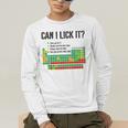 Can I Lick It Periodic Table Chart Science Teacher Men's Long Sleeve T-Shirt, funny gift Can I Lick It Periodic Table Chart Science Teacher Men's Long Sleeve T-Shirt, funny gift