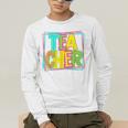 Neon Retro Teacher Cute Teacher Team New Teacher Back To Sch Men's Long Sleeve T-Shirt, funny gift Neon Retro Teacher Cute Teacher Team New Teacher Back To Sch Men's Long Sleeve T-Shirt, funny gift