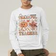 One Thankful Teacher Thanksgiving Groovy Fall Autumn Teacher Men's Long Sleeve T-Shirt, funny gift One Thankful Teacher Thanksgiving Groovy Fall Autumn Teacher Men's Long Sleeve T-Shirt, funny gift