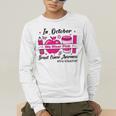 Pre-k Teacher In October We Wear Pink Breast Cancer Men's Long Sleeve T-Shirt, funny gift