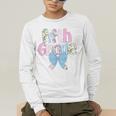 Preppy Fifth Grade Teacher Blue Floral Coquette Pencil Bow Men's Long Sleeve T-Shirt, funny gift Preppy Fifth Grade Teacher Blue Floral Coquette Pencil Bow Men's Long Sleeve T-Shirt, funny gift