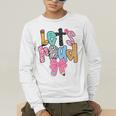 Lets Read Reading Teacher Back To School Literacy Pencil Bow Men's Long Sleeve T-Shirt, funny gift