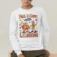 Retro Fall In Love With Learning Autumn Pumpkin Teacher Kids Men's Long Sleeve T-Shirt, funny gift Retro Fall In Love With Learning Autumn Pumpkin Teacher Kids Men's Long Sleeve T-Shirt, funny gift