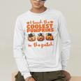 I Teach The Cutest Pumpkins Halloween Teacher Cat Lover Men's Long Sleeve T-Shirt, funny gift