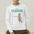 I Am A Teacher Alcoholic Cat Beer Feline Men Women Men's Long Sleeve T-Shirt, funny gift