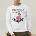 This Teacher Loves Her Flock Cute Flamingo Teacher Men's Long Sleeve T-Shirt, funny gift This Teacher Loves Her Flock Cute Flamingo Teacher Men's Long Sleeve T-Shirt, funny gift