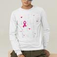 I Wear Pink For My Teacher Breast Cancer Awareness Support Men Women Men's Long Sleeve T-Shirt, funny gift