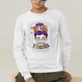 Witchy Teacher Halloween Messy Bun Teacher Bleached Men's Long Sleeve T-Shirt, funny gift