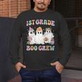 1st Grade Boo Crew Groovy Halloween Floral Ghost Kid Teacher Men's Long Sleeve T-Shirt, funny design