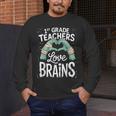 1st Grade Teachers Love Brains Shirt Halloween Teacher Men's Long Sleeve T-Shirt, funny design 1st Grade Teachers Love Brains Shirt Halloween Teacher Men's Long Sleeve T-Shirt, funny design