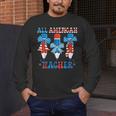All American Teacher Pencil Coquette Bow USA Flag Teachers Men's Long Sleeve T-Shirt, funny design All American Teacher Pencil Coquette Bow USA Flag Teachers Men's Long Sleeve T-Shirt, funny design