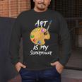 Art Is My Superpower Drawing Art Teacher Artists Men's Long Sleeve T-Shirt, funny design