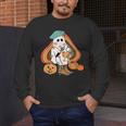 Art Teacher Painting Brushes Retro Pumpkin Ghost Artist Men's Long Sleeve T-Shirt, funny design Art Teacher Painting Brushes Retro Pumpkin Ghost Artist Men's Long Sleeve T-Shirt, funny design