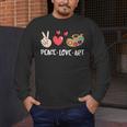 Art Teacher Peace Love Art For Artists And Painters Men's Long Sleeve T-Shirt, funny design Art Teacher Peace Love Art For Artists And Painters Men's Long Sleeve T-Shirt, funny design