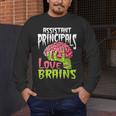 Assistant Principals Love Brains Zombie Teacher Halloween Men's Long Sleeve T-Shirt, funny design