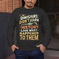 Back To School Dinosaur Social Studies Teacher Student Men's Long Sleeve T-Shirt, funny design Back To School Dinosaur Social Studies Teacher Student Men's Long Sleeve T-Shirt, funny design