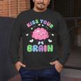 Back To School Kiss Your Brain Cute Teacher Appreciation Men's Long Sleeve T-Shirt, funny design Back To School Kiss Your Brain Cute Teacher Appreciation Men's Long Sleeve T-Shirt, funny design